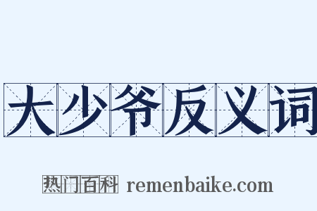 大少爷反义词是什么意思的图片